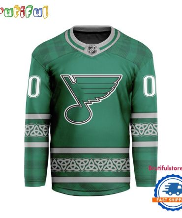 Nhl St. Louis Blues For St.Patrick'S Day Limited New Hockey Jersey