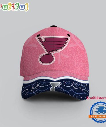 Nhl St. Louis Blues Hockey Fights Against Cancer Design Cap