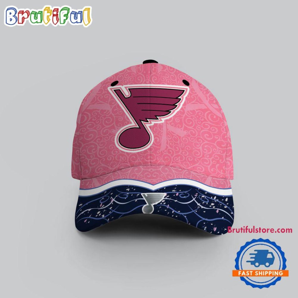 Nhl St. Louis Blues Hockey Fights Against Cancer Design Cap