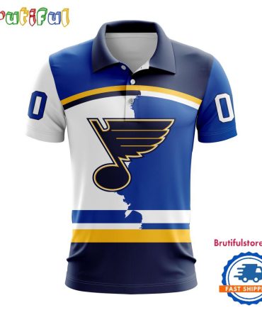 Nhl St. Louis Blues Personalize Home Mix Away Kits Polo Shirts