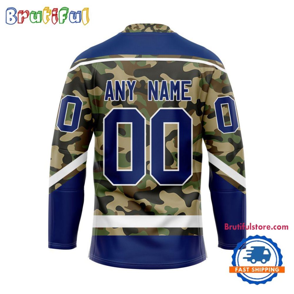 Nhl Tampa Bay Lightning Camo Veterans Custom Hockey Jersey - Image 2