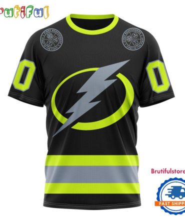 Nhl Tampa Bay Lightning Specialized Firefighter Uniforms Color Design T Shirt