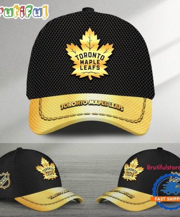 Nhl Toronto Maple Leafs Black And Gold Design Cap Hats
