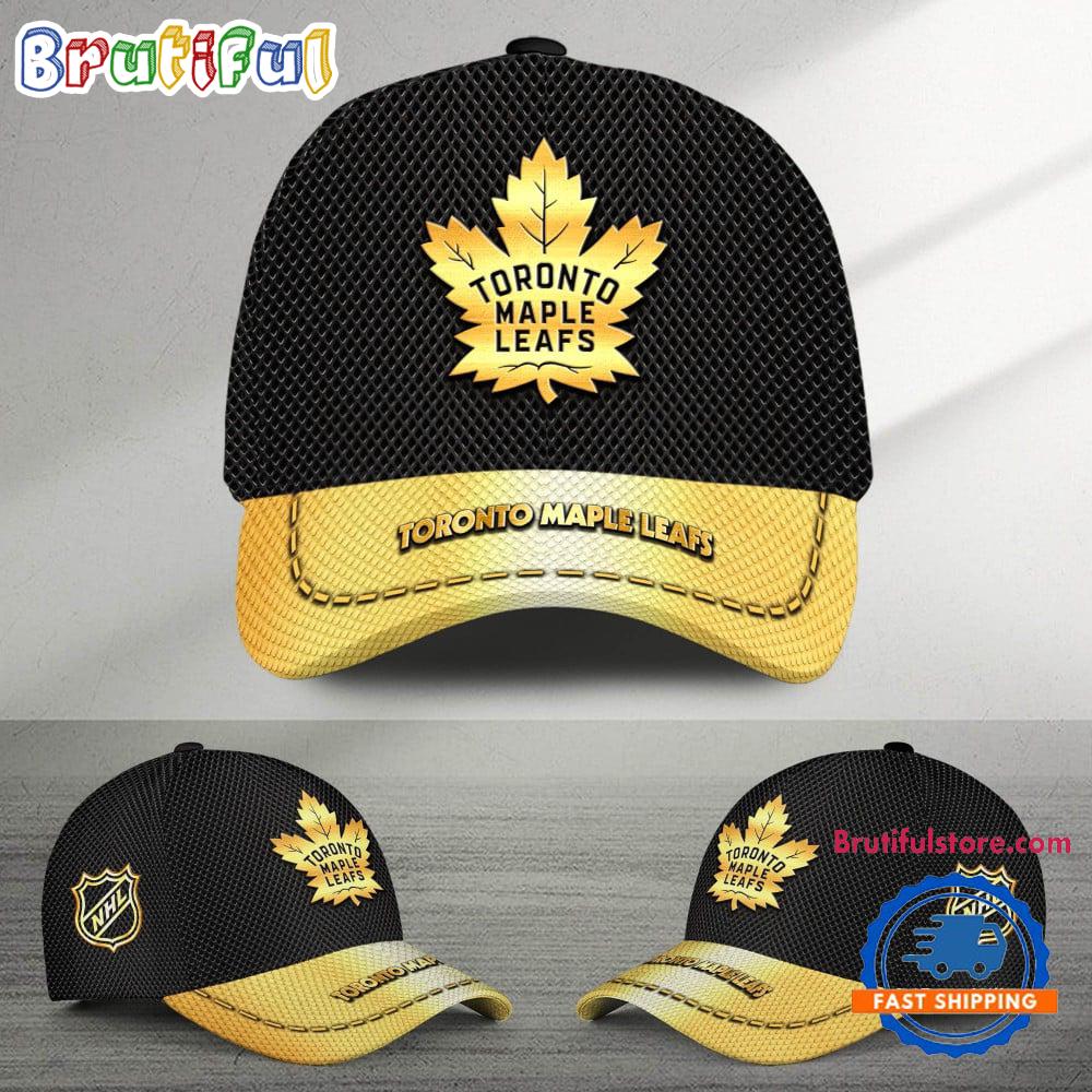 Nhl Toronto Maple Leafs Black And Gold Design Cap Hats