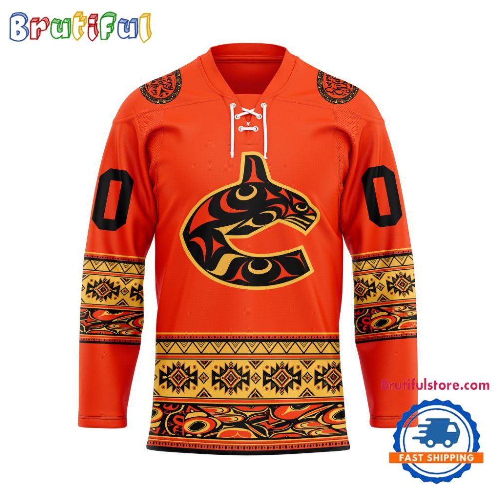 Nhl Vancouver Canucks National Day For Truth And Reconciliation Design Hockey Jersey, Sport Jersey Shirt