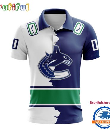 Nhl Vancouver Canucks Personalize Home Mix Away Kits Polo Shirts
