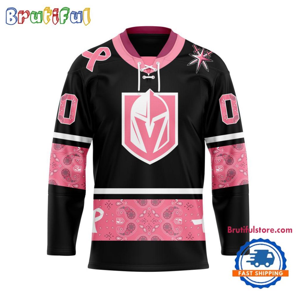 Nhl Vegas Golden Knights In October We Wear Pink Breast Cancer Design Hockey Jersey