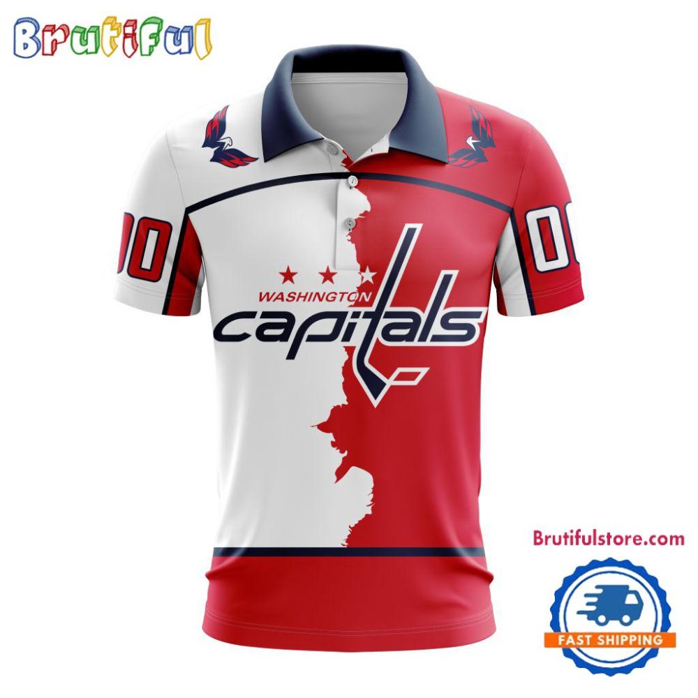 Nhl Washington Capitals Personalize Home Mix Away Kits Polo Shirts