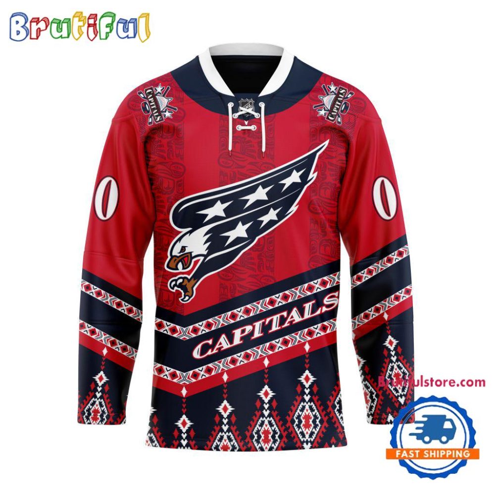 Nhl Washington Capitals Personalized Native American Hockey Jersey