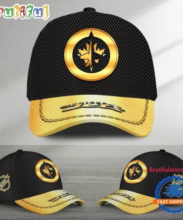 Nhl Winnipeg Jets Black And Gold Design Cap Hats