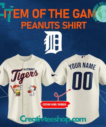 Detroit Tigers X Peanuts Personalized Baseball Jersey