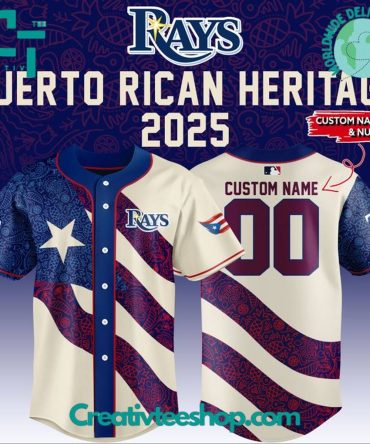 Tampa Bay Rays X Puerto Rican Heritage 2025 Personalized Baseball Jersey