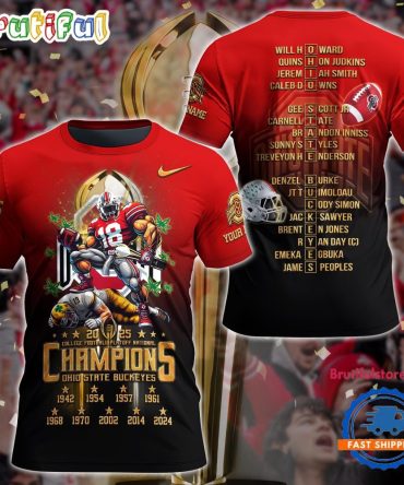 Ohio State Buckeyes College Football Playoff National Champions 2024-2025 T Shirt