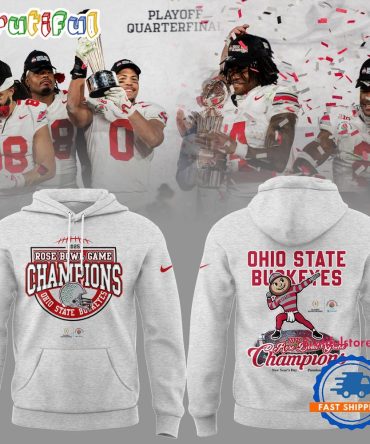 Ohio State Buckeyes Football Limited 2025 Rose Bowl Champions Grey 3D Shirt