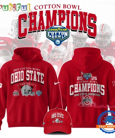 Ohio State Football Cotton Bowl Champions 2025 Red Hoodie