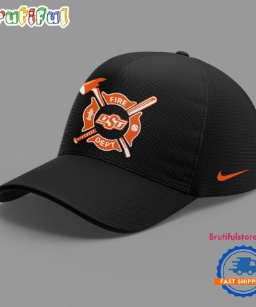 Oklahoma State Cowboys Baseball X Firefighter Appreciation 3D Print Black Cap