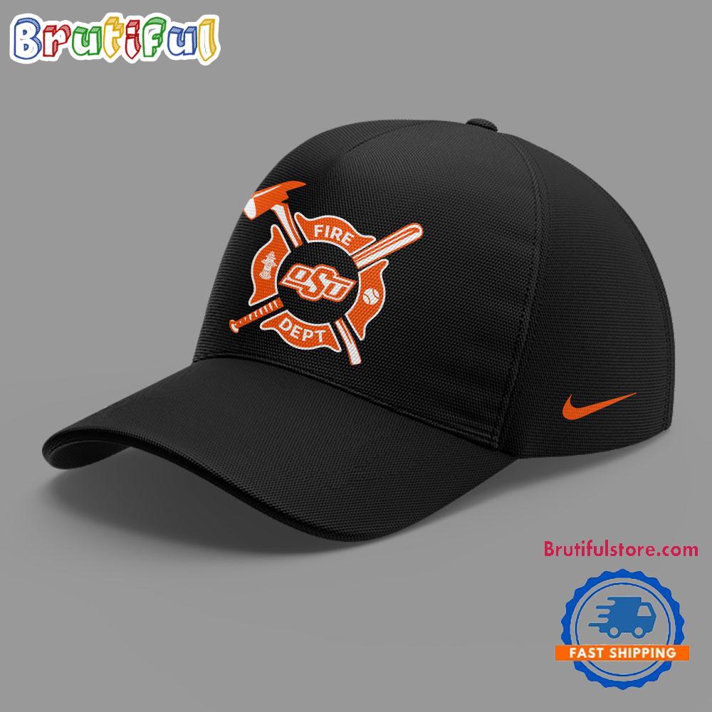 Oklahoma State Cowboys Baseball X Firefighter Appreciation 3D Print Black Cap