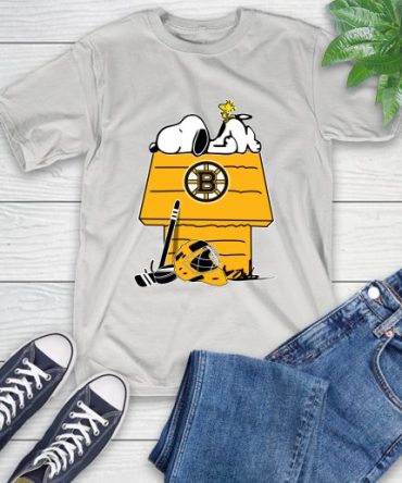 Boston Bruins Nhl Hockey Snoopy Woodstock The Peanuts Movie T-Shirt