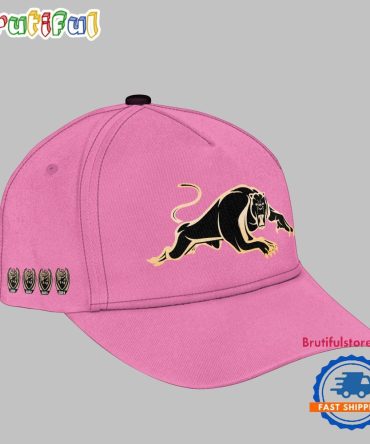 Penrith Panthers Nrl Champions 2024 Premiers 4 In A Row Signature Pink Design Cap Hats
