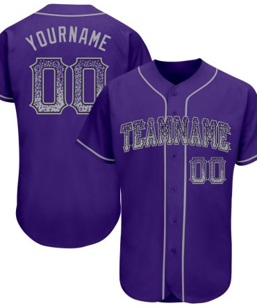 Custom Purple Gray-Black Authentic Drift Fashion Baseball Jersey