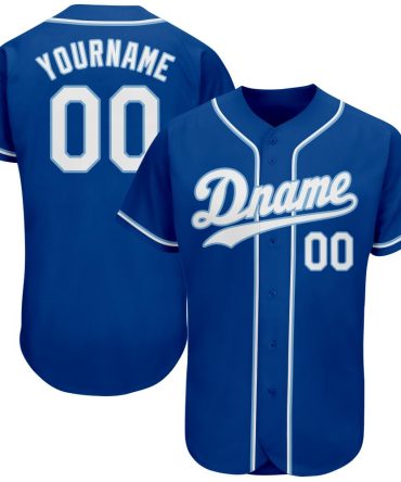 Custom Royal White-Light Blue Authentic Baseball Jersey