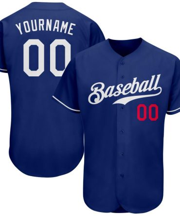 Custom Royal White-Red Authentic Baseball Jersey