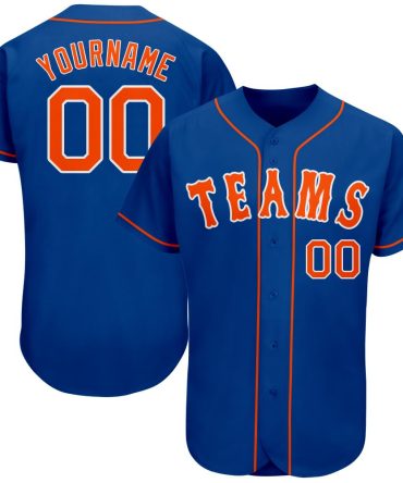 Custom Royal Orange-White Authentic Baseball Jersey