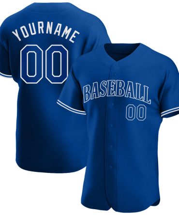 Custom Royal Royal-White Authentic Baseball Jersey