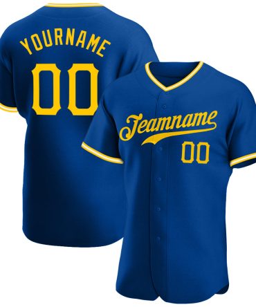 Custom Royal Gold-White Authentic Baseball Jersey