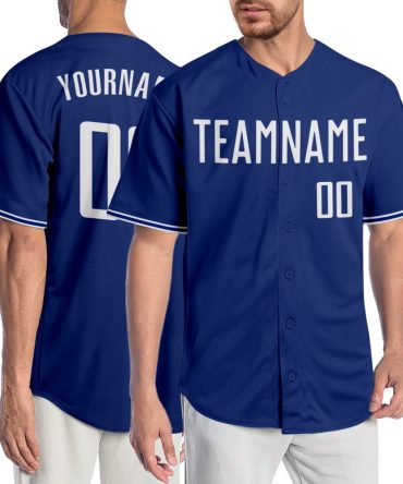 Custom Royal White Authentic Baseball Jersey