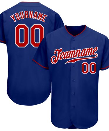 Custom Royal Red-White Authentic Baseball Jersey
