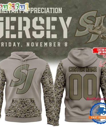 San Jose Barracuda Hockey 2024 Limited Camo Veterans Hoodie