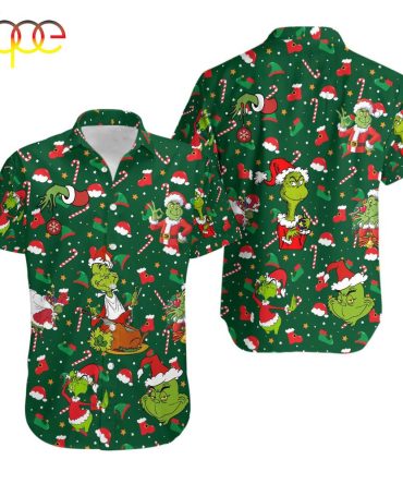 Santa Grinch Merry Christmas Hawaiian Shirt