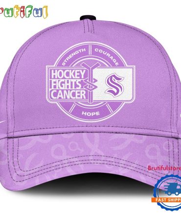 Seattle Kraken 2025 Nhl Hockey Fights Cancer Limited Edition Cap