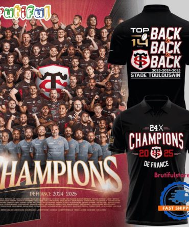 Stade Toulousain Champions Top 14 Rugby 2025 Limited Edition Polo Shirt
