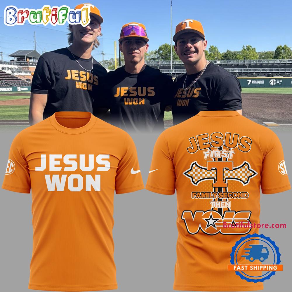 Tennessee Volunteers Baseball Jesus Won Oranger 2025 T Shirt