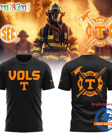 Tennessee Volunteers Baseball X Firefighter Appreciation Night Black T Shirt