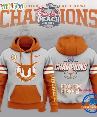 Texas Longhorns 2025 Chick-Fil-A Peach Bowl Champions New 3D Shirt