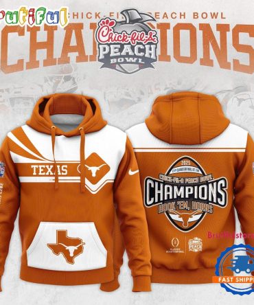 Texas Longhorns 2025 Chick-Fil-A Peach Bowl Champions New Hoodie