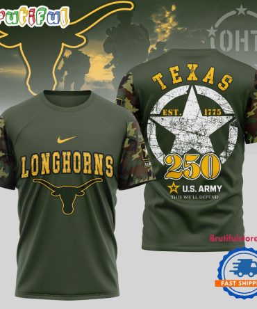 Texas Longhorns 250 Years Us Army Limited 3D Shirt