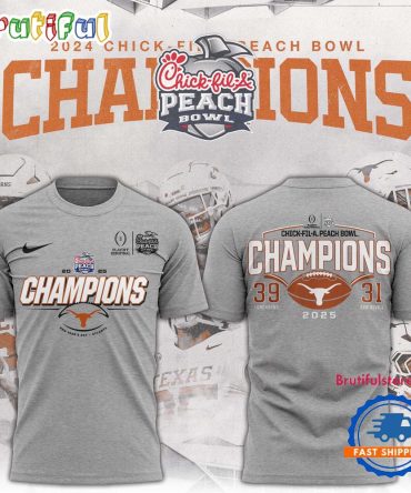 Texas Longhorns Football Playoff 2025 Peach Bowl Champions 39-31 Score T Shirt
