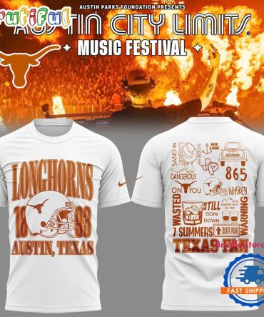 Texas Longhorns Football X Austin City Festival Limited New T Shirt