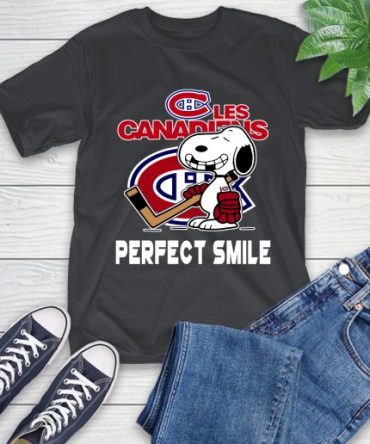 Nhl Montreal Canadiens Snoopy Perfect Smile The Peanuts Movie Hockey T Shirt T-Shirt
