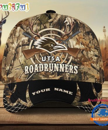 Utsa Roadrunners Camo Hunting Cap, Sport Team Camo Hunting Hats