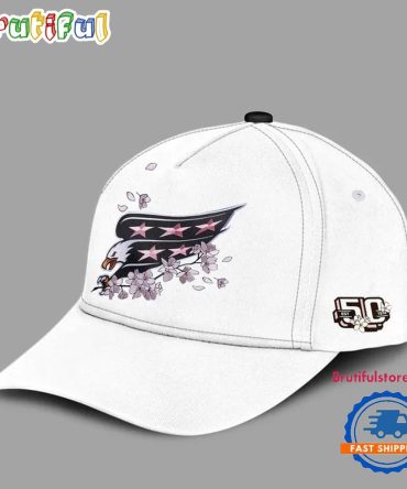 Washington Capitals Nhl 2025 Cherry Blossom 50Th Anniversary White Cap