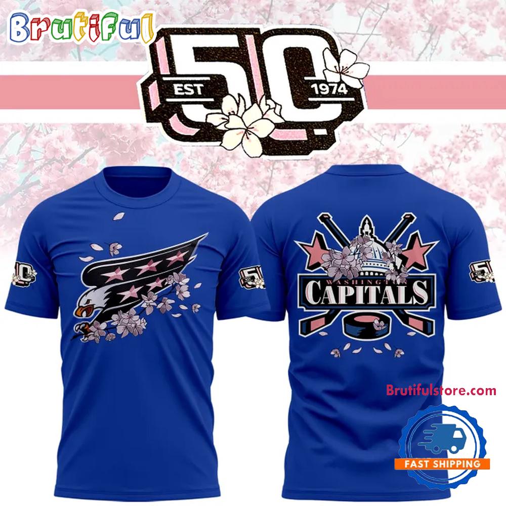 Washington Capitals Nhl 2025 Cherry Blossom New T Shirt