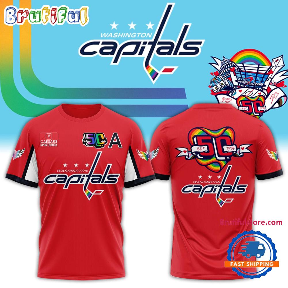 Washington Capitals Special Pride Night Red T Shirt