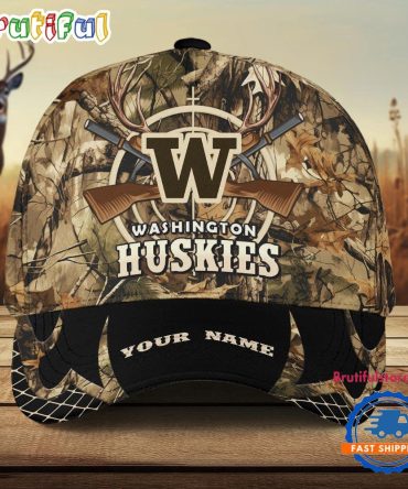 Washington Huskies Camo Hunting Cap, Sport Team Camo Hunting Hats