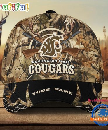 Washington State Cougars Camo Hunting Cap, Sport Team Camo Hunting Hats