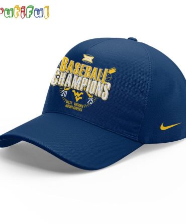 West Virginia Mountaineers 2025 Baseball Big 12 Champions Cap